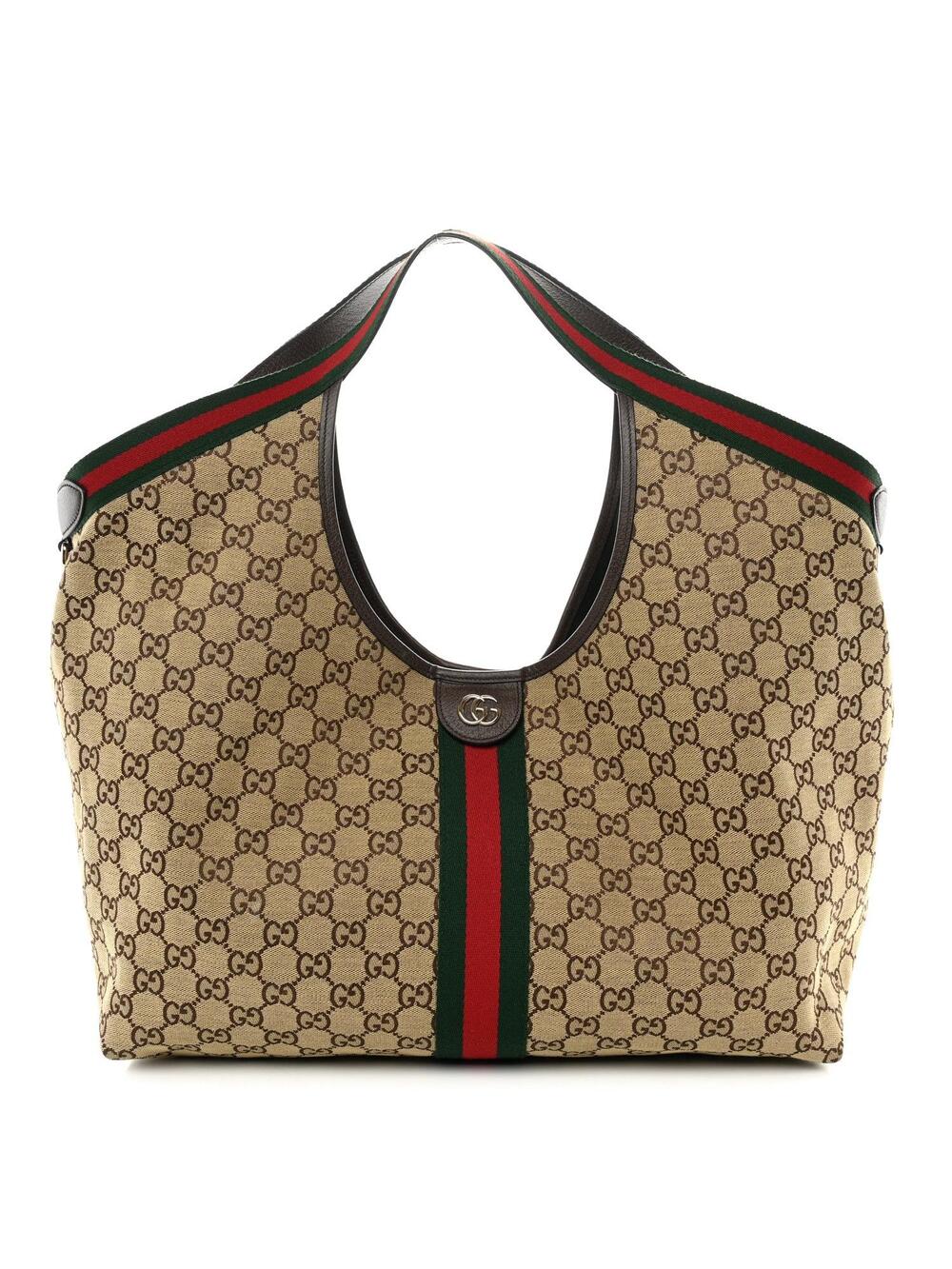 Gucci Gg Web Large Giglio Tote Beige #351336G21B